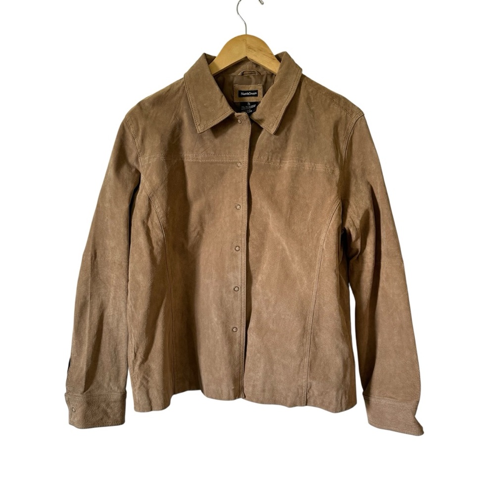 Vintage Tan Suede Jacket Y2K Northcrest Womens XL Leather Shacket Spring Capsule